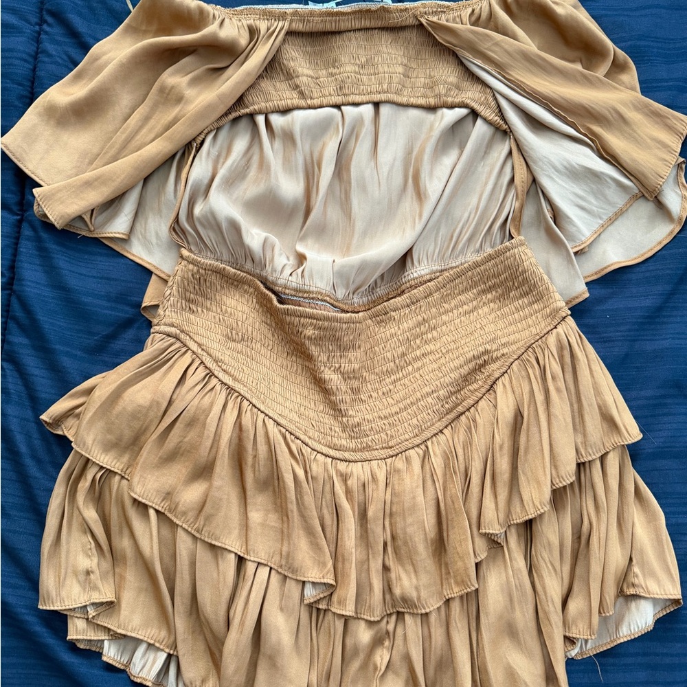 Mustard Off-Shoulder Ruffle Dress - Picture 5 of 6